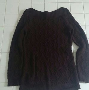 Loft dark purple boatneck sweater
